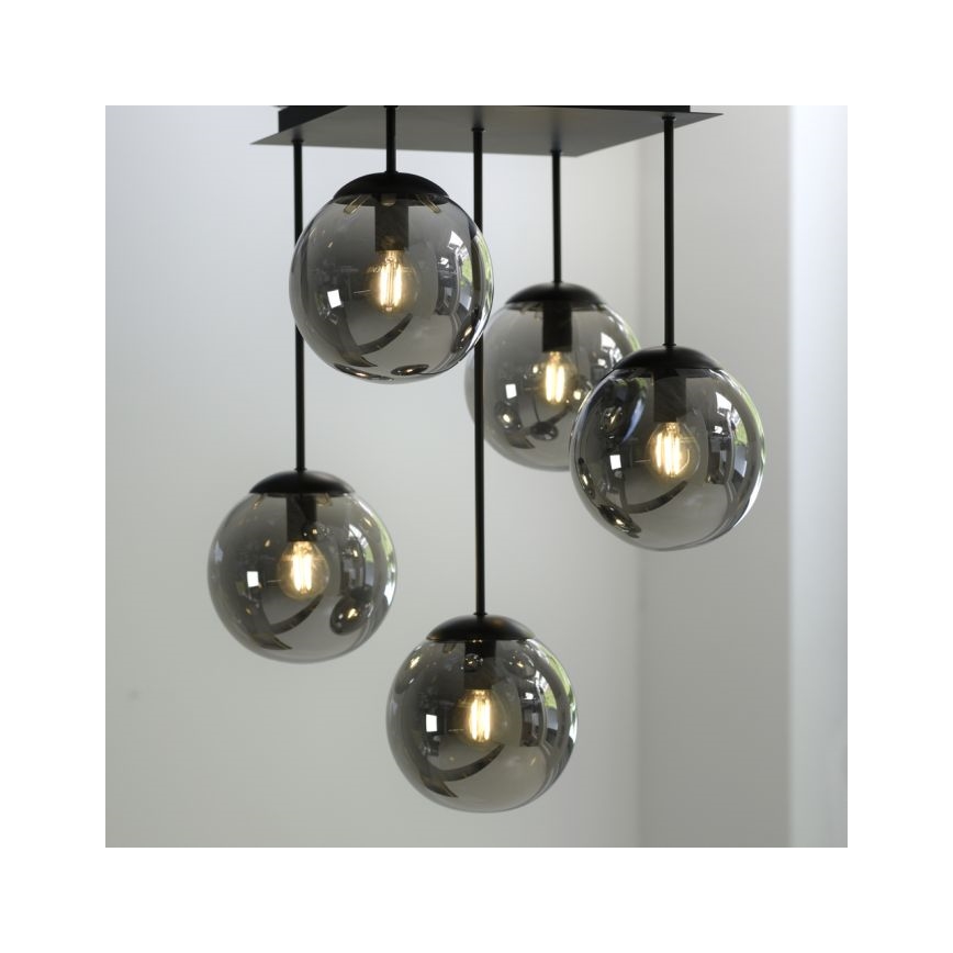 JUST LIGHT. 14602-18 - Chandelier on a pole WIDOW 5xE14/25W/230V black