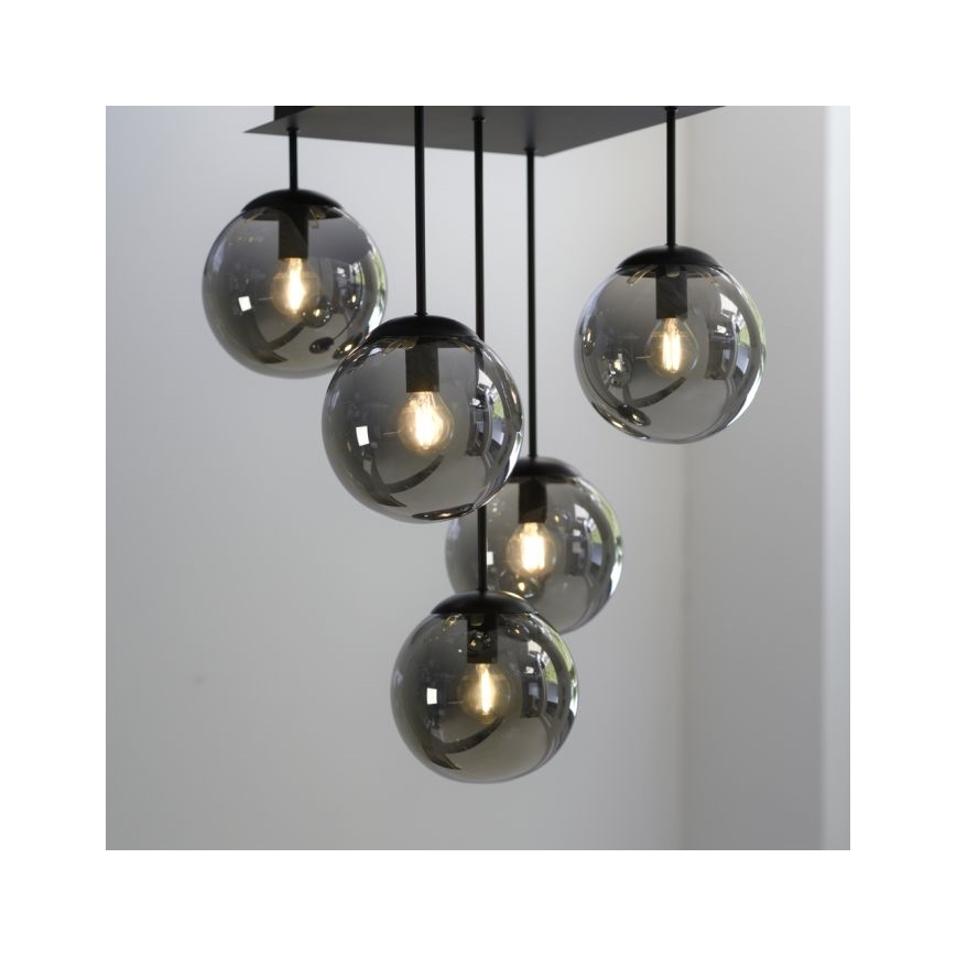 JUST LIGHT. 14602-18 - Chandelier on a pole WIDOW 5xE14/25W/230V black