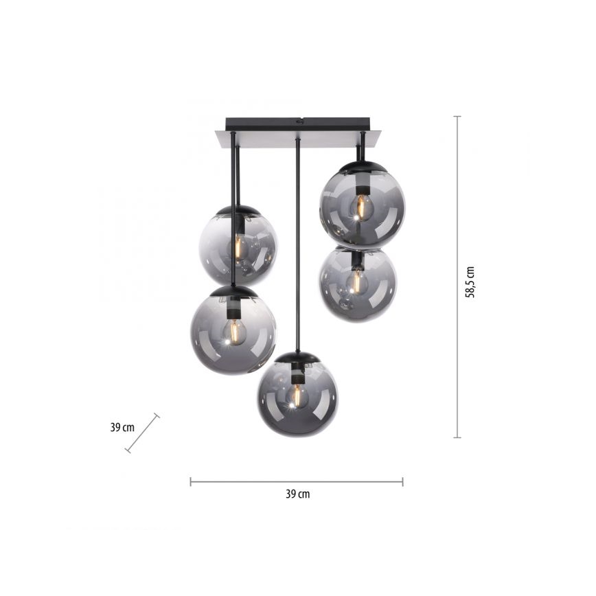 JUST LIGHT. 14602-18 - Chandelier on a pole WIDOW 5xE14/25W/230V black