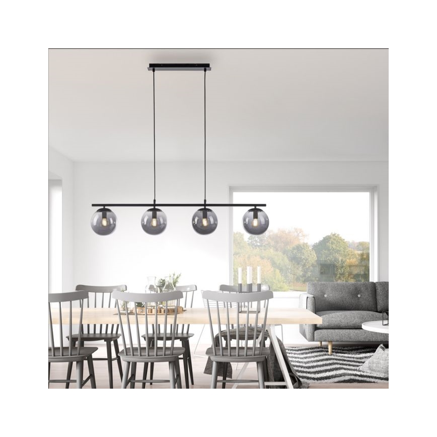 JUST LIGHT. 14604-18 - Chandelier on a string WIDOW 4xE14/25W/230V black
