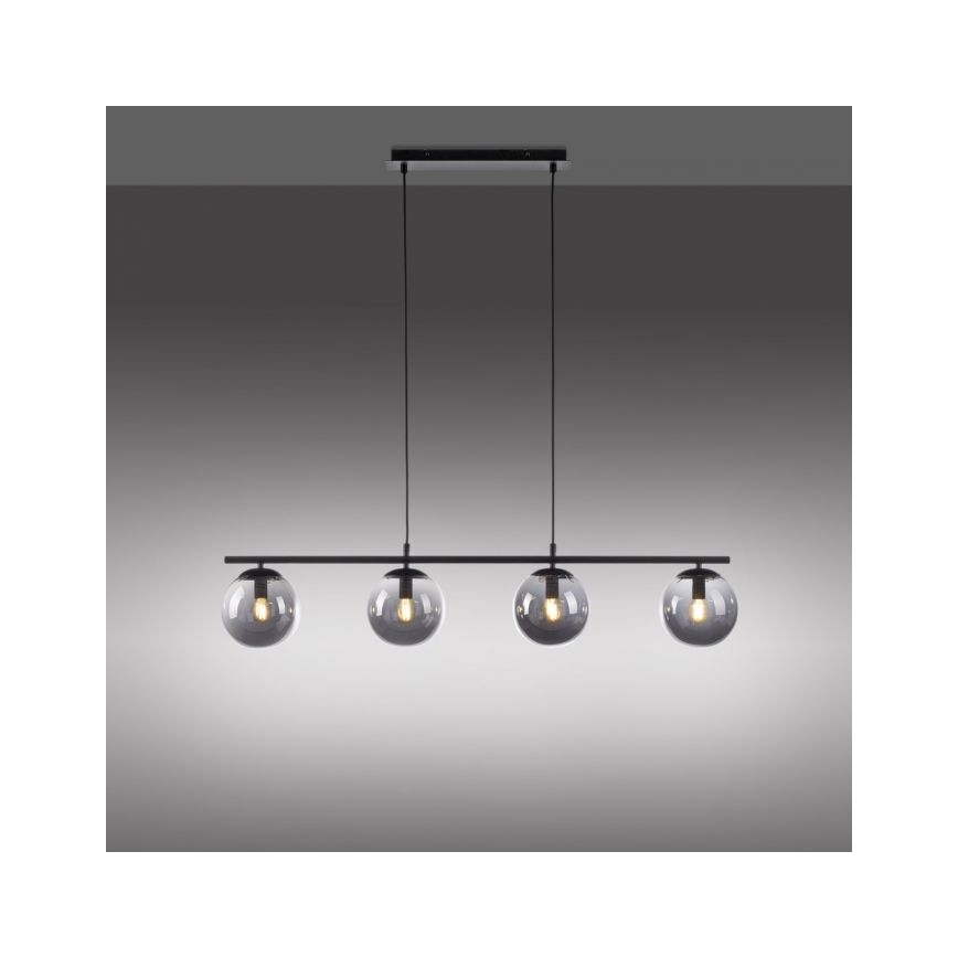 JUST LIGHT. 14604-18 - Chandelier on a string WIDOW 4xE14/25W/230V black