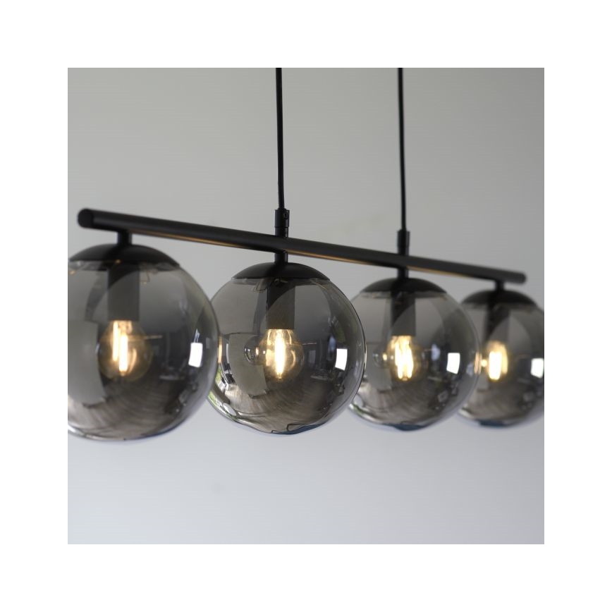 JUST LIGHT. 14604-18 - Chandelier on a string WIDOW 4xE14/25W/230V black