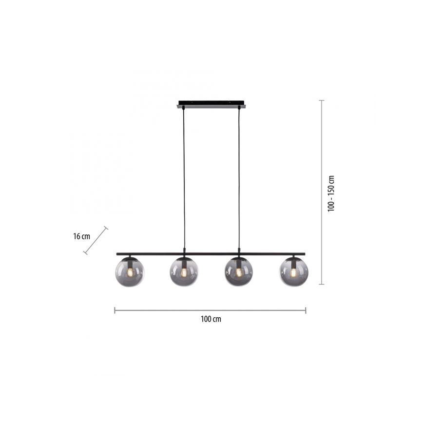 JUST LIGHT. 14604-18 - Chandelier on a string WIDOW 4xE14/25W/230V black