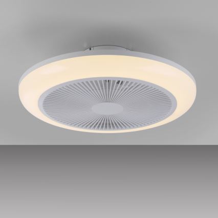 JUST LIGHT. 14623-16 - LED RGBW Dimmable Ceiling Fan with Light BRENDA LED/22W/230V 3000–6000K Ø 46 cm White + Remote Control