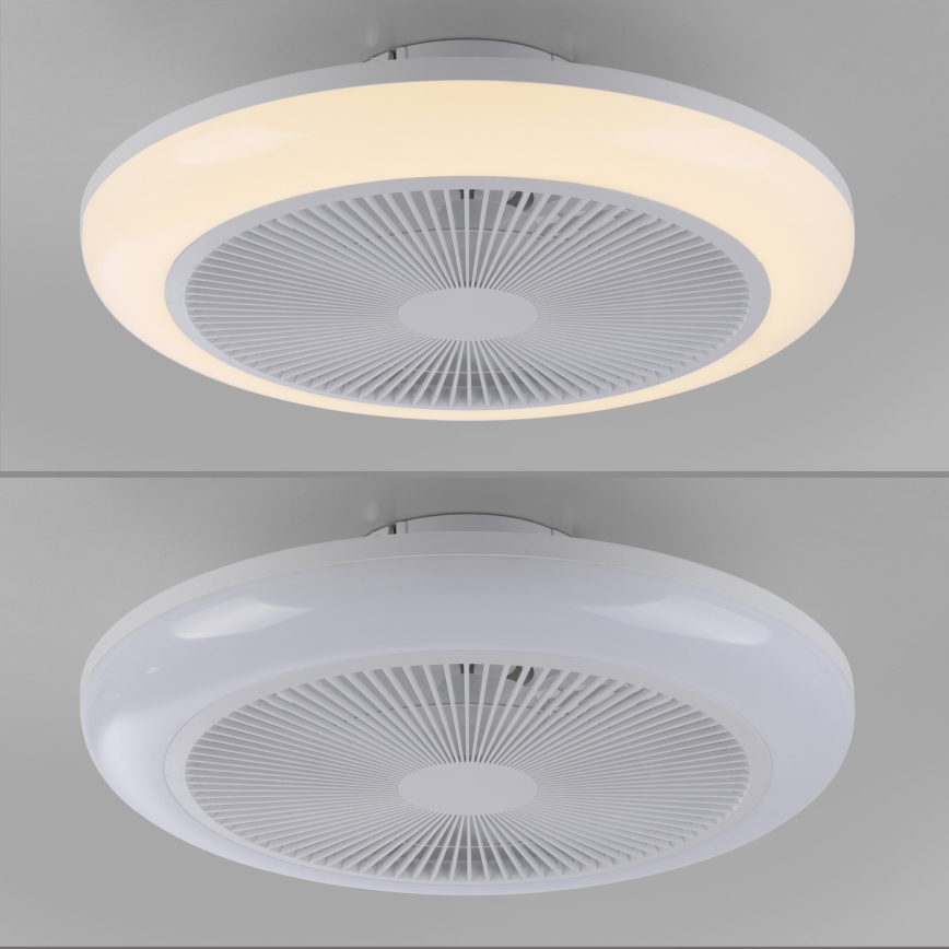 JUST LIGHT. 14623-16 - LED RGBW Dimmable Ceiling Fan with Light BRENDA LED/22W/230V 3000–6000K Ø 46 cm White + Remote Control