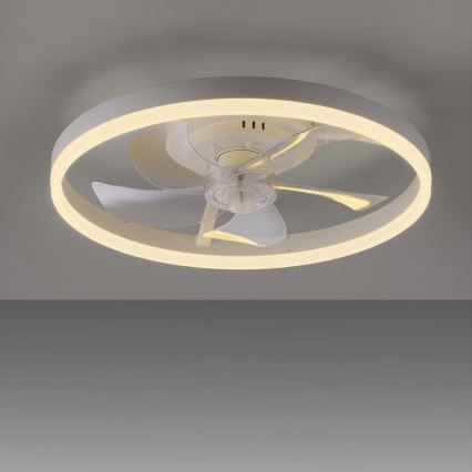 JUST LIGHT. 14624-16 - RITA LED Dimmable Ceiling Fan with Light, 22W LED / 230V, 3000–6000K, Ø 50 cm, White + Remote Control