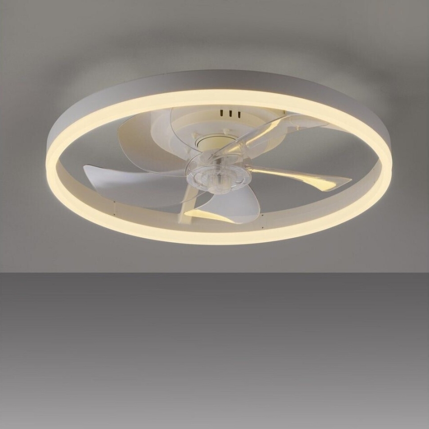 JUST LIGHT. 14624-16 - RITA LED Dimmable Ceiling Fan with Light, 22W LED / 230V, 3000–6000K, Ø 50 cm, White + Remote Control