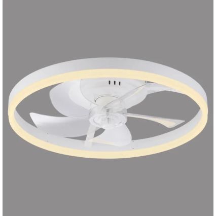 JUST LIGHT. 14624-16 - RITA LED Dimmable Ceiling Fan with Light, 22W LED / 230V, 3000–6000K, Ø 50 cm, White + Remote Control