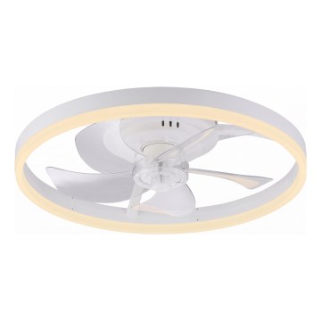 JUST LIGHT. 14624-16 - RITA LED Dimmable Ceiling Fan with Light, 22W LED / 230V, 3000–6000K, Ø 50 cm, White + Remote Control
