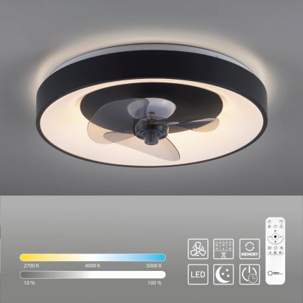 JUST LIGHT. 14644-18 - LED Dimmable ceiling light with a fan VENIKA LED/36W/230V d. 48,6 cm 2700-5000K + remote control