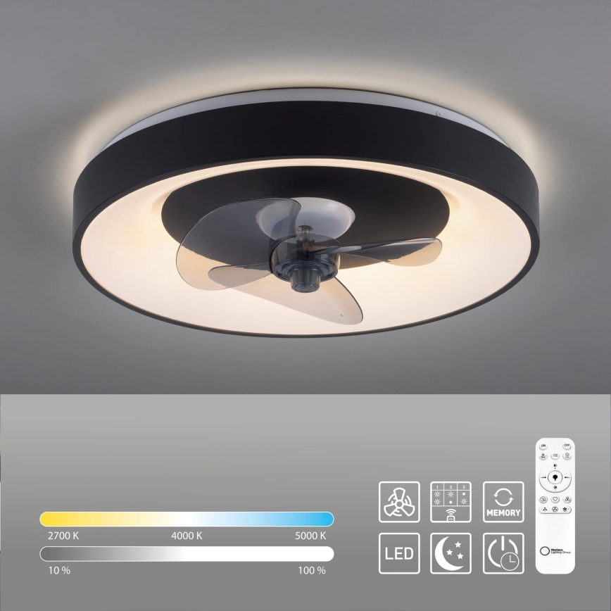 JUST LIGHT. 14644-18 - LED Dimmable ceiling light with a fan VENIKA LED/36W/230V d. 48,6 cm 2700-5000K + remote control