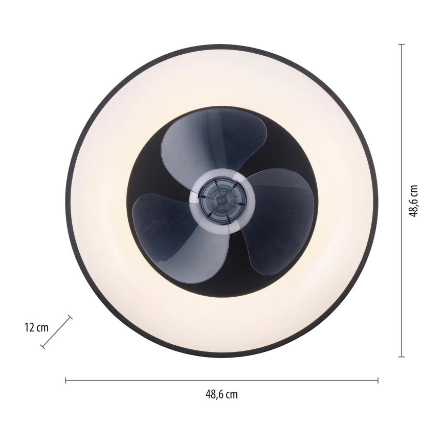 JUST LIGHT. 14644-18 - LED Dimmable ceiling light with a fan VENIKA LED/36W/230V d. 48,6 cm 2700-5000K + remote control
