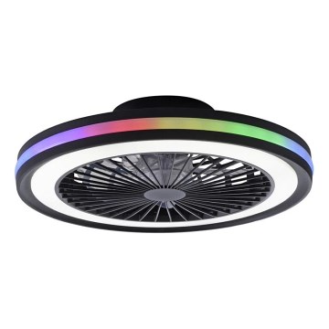 JUST LIGHT. 14649-18 - LED RGBW Dimmable ceiling fan with a light BRANDON LED/36W/230V 2700-5000K d. 46,5 cm black + remote control