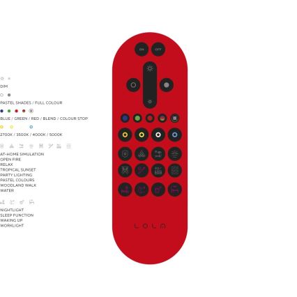 JUST LIGHT. 14682-16 - LED RGB Dimmable surface-mounted panel LOLA FLAT LED/28,5W/230V 2700-5000K + remote control