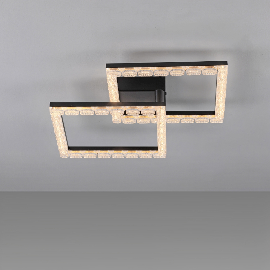 JUST LIGHT. 14732-18 - LED ceiling light GLITRA LED/17.5W/230V 37.6x37.6 cm black