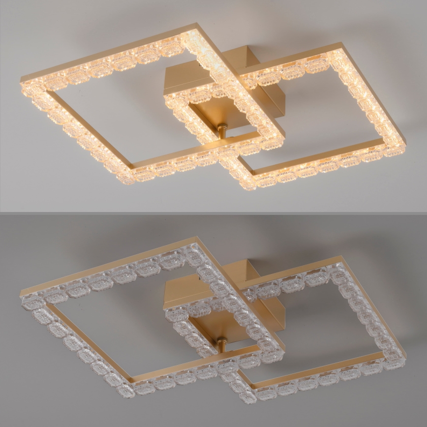 JUST LIGHT. 14732-60 - LED ceiling light GLITRA LED/17.5W/230V 37.6x37.6 cm gold