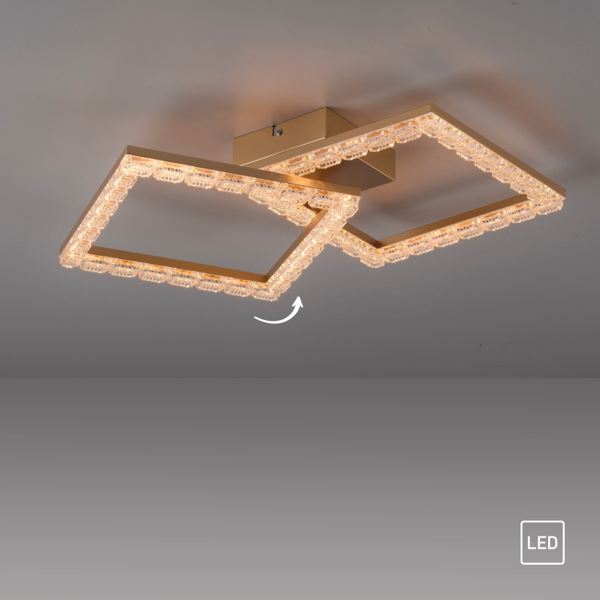 JUST LIGHT. 14732-60 - LED ceiling light GLITRA LED/17.5W/230V 37.6x37.6 cm gold