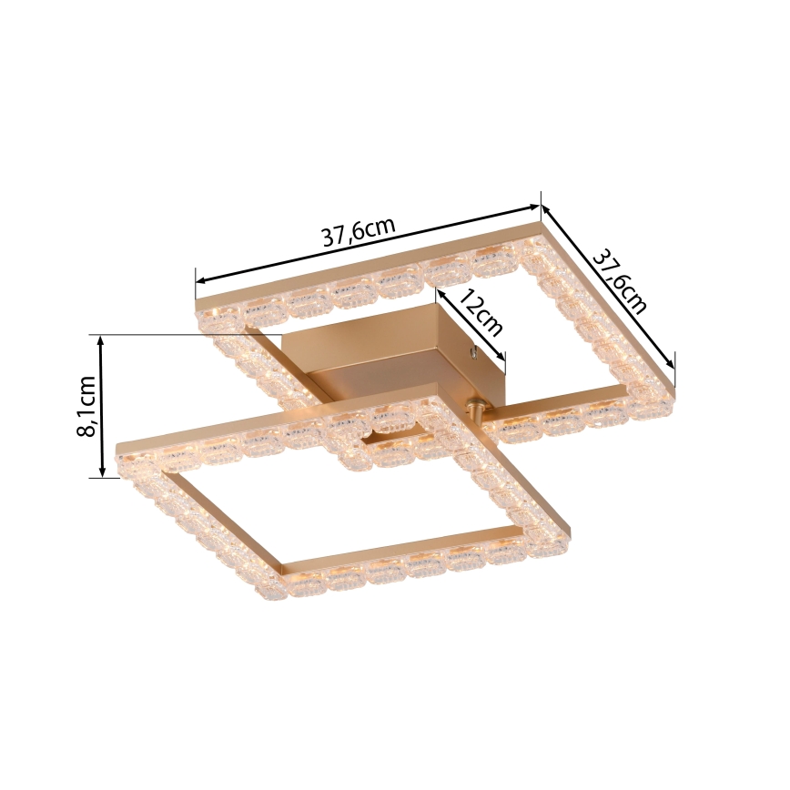 JUST LIGHT. 14732-60 - LED ceiling light GLITRA LED/17.5W/230V 37.6x37.6 cm gold