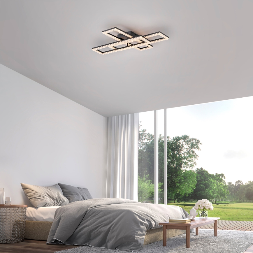 JUST LIGHT. 14733-18 - LED ceiling light GLITRA LED/35W/230V 57x72 cm black