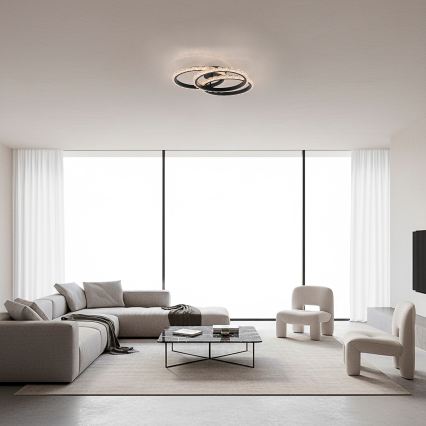 JUST LIGHT. 14734-18 - LED ceiling light GLITRA LED/37W/230V Ø 50 cm black