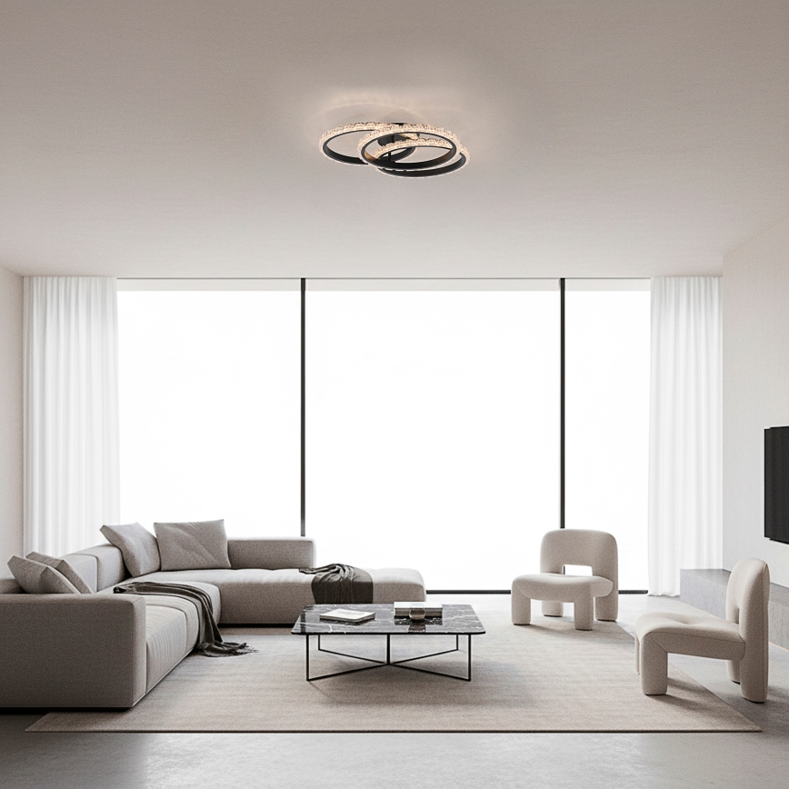 JUST LIGHT. 14734-18 - LED ceiling light GLITRA LED/37W/230V Ø 50 cm black