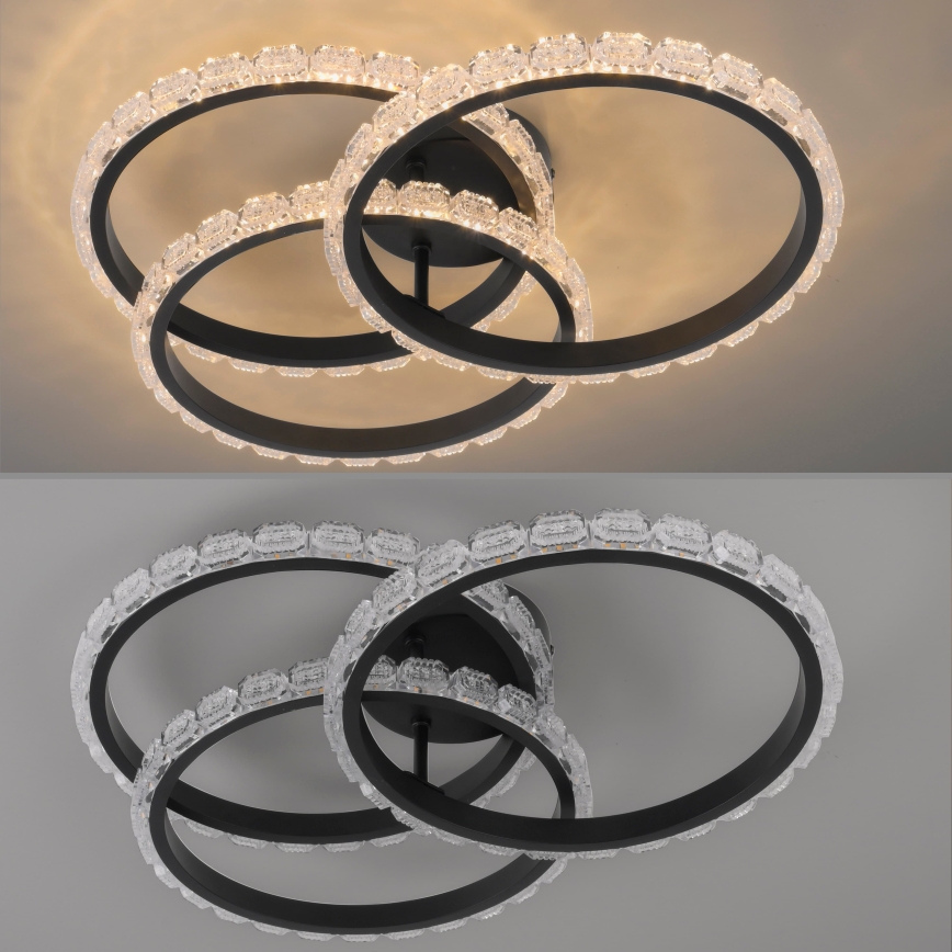 JUST LIGHT. 14734-18 - LED ceiling light GLITRA LED/37W/230V Ø 50 cm black