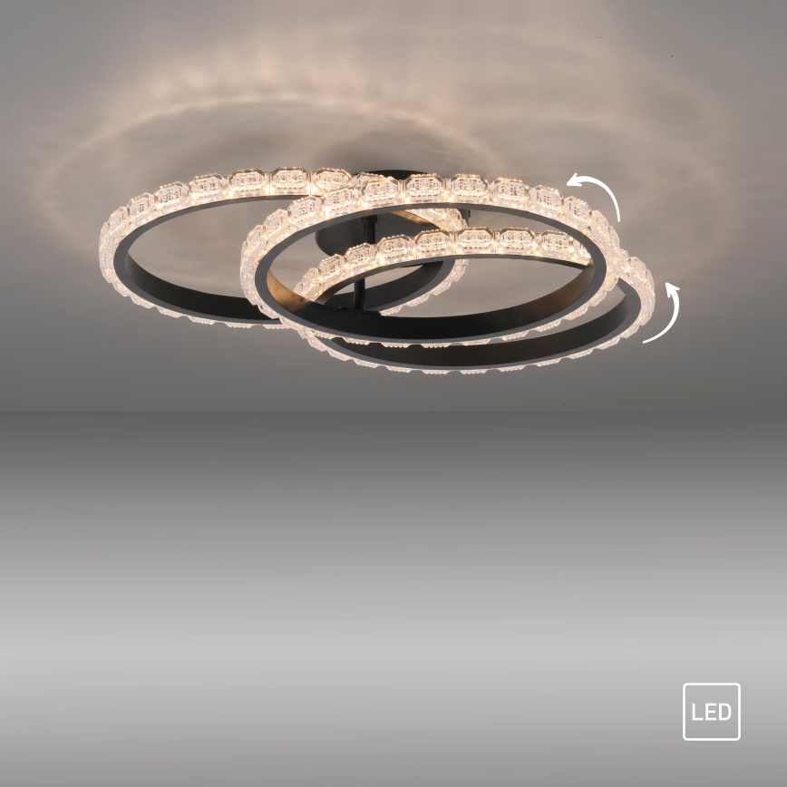 JUST LIGHT. 14734-18 - LED ceiling light GLITRA LED/37W/230V Ø 50 cm black