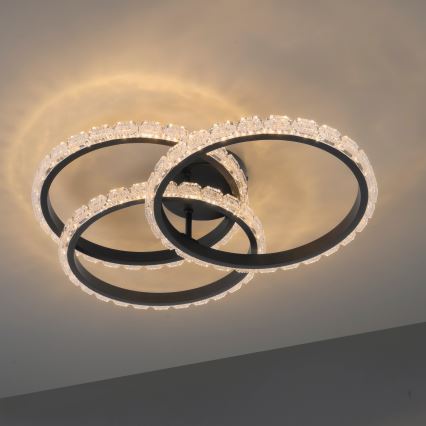 JUST LIGHT. 14734-18 - LED ceiling light GLITRA LED/37W/230V Ø 50 cm black