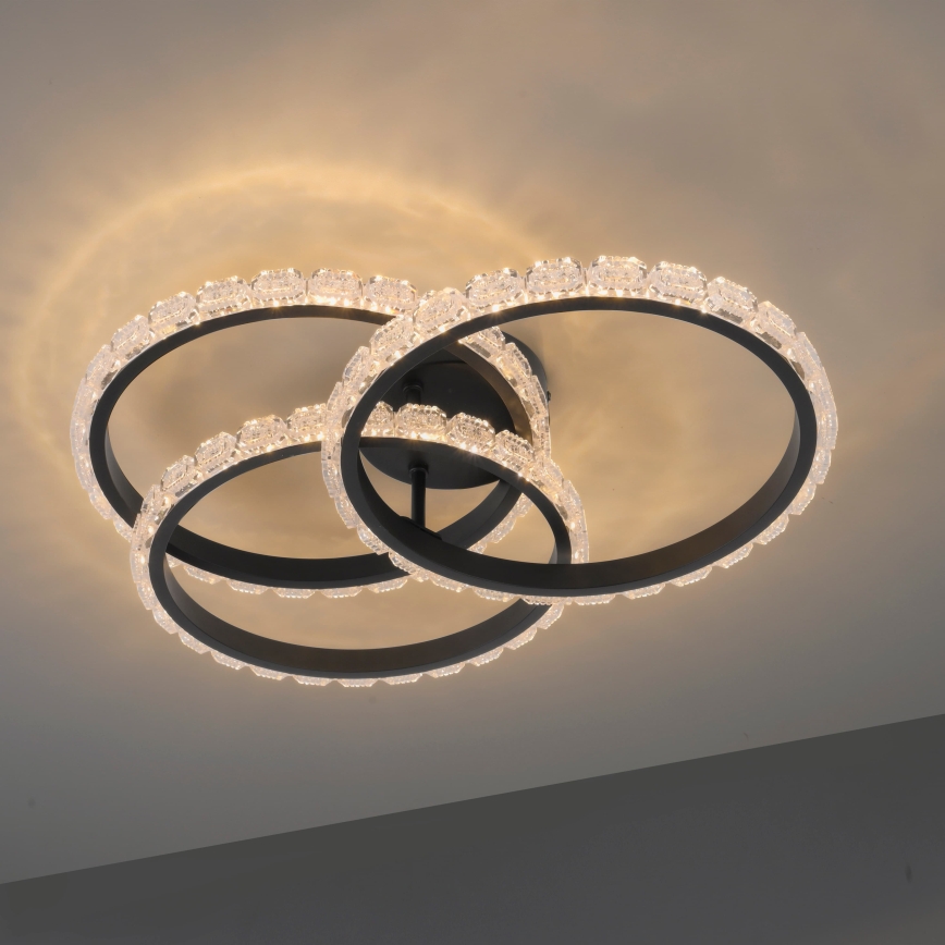 JUST LIGHT. 14734-18 - LED ceiling light GLITRA LED/37W/230V Ø 50 cm black
