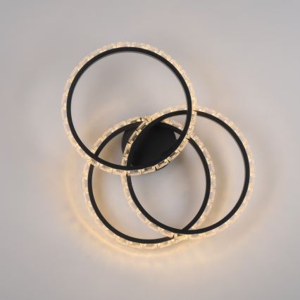 JUST LIGHT. 14734-18 - LED ceiling light GLITRA LED/37W/230V Ø 50 cm black