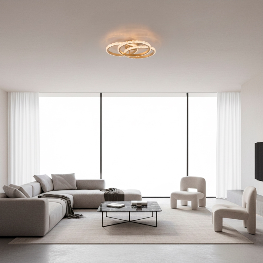 JUST LIGHT. 14734-60 - LED Ceiling Light GLITRA LED/37W/230V Ø 50 cm gold