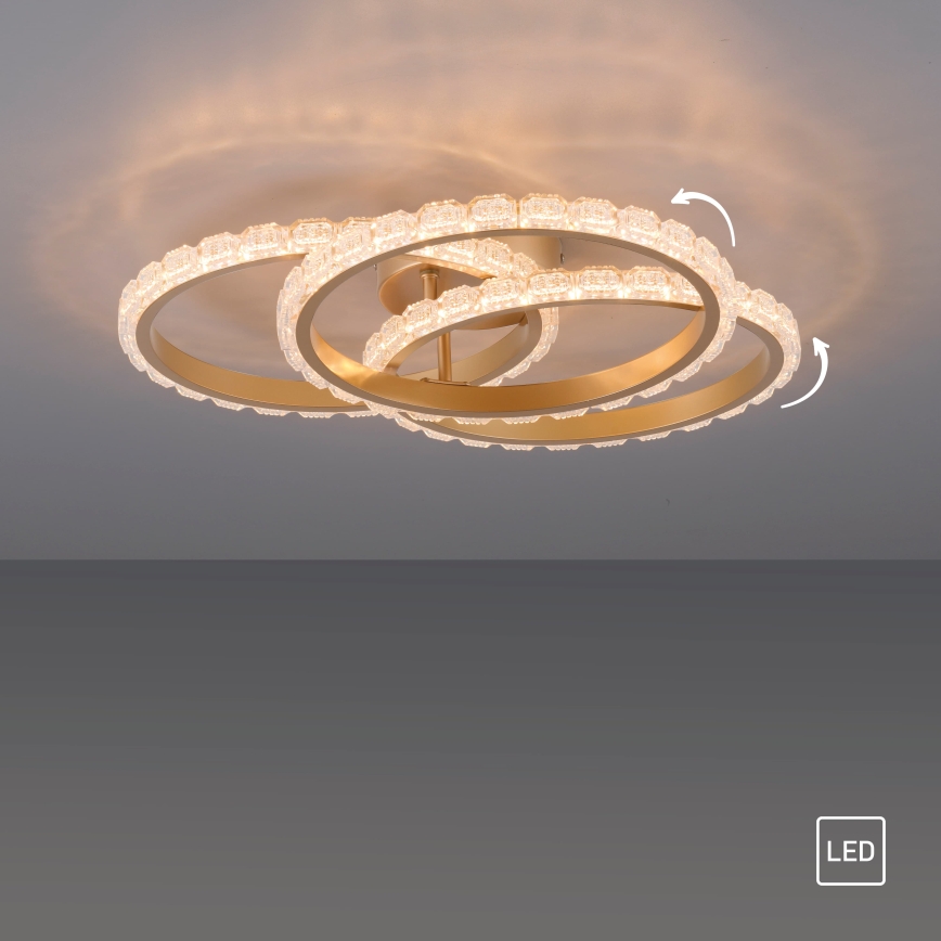 JUST LIGHT. 14734-60 - LED Ceiling Light GLITRA LED/37W/230V Ø 50 cm gold