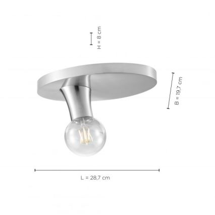 JUST LIGHT. 14777-55 - Ceiling light TURN ME 1xE27/60W/230V matte chrome