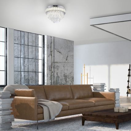 JUST LIGHT. 15092-17 - LED ceiling light KULUNKA LED/33W/230V Ø 38 cm polished chrome
