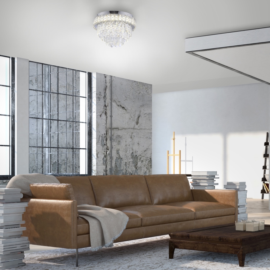 JUST LIGHT. 15092-17 - LED ceiling light KULUNKA LED/33W/230V Ø 38 cm polished chrome