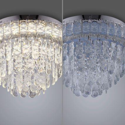JUST LIGHT. 15092-17 - LED ceiling light KULUNKA LED/33W/230V Ø 38 cm polished chrome