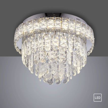 JUST LIGHT. 15092-17 - LED ceiling light KULUNKA LED/33W/230V Ø 38 cm polished chrome