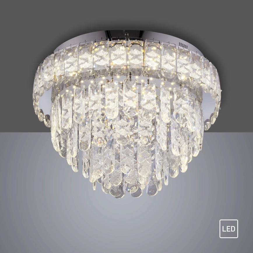 JUST LIGHT. 15092-17 - LED ceiling light KULUNKA LED/33W/230V Ø 38 cm polished chrome