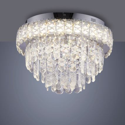JUST LIGHT. 15092-17 - LED ceiling light KULUNKA LED/33W/230V Ø 38 cm polished chrome