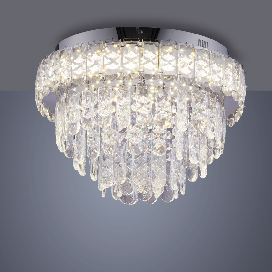 JUST LIGHT. 15092-17 - LED ceiling light KULUNKA LED/33W/230V Ø 38 cm polished chrome