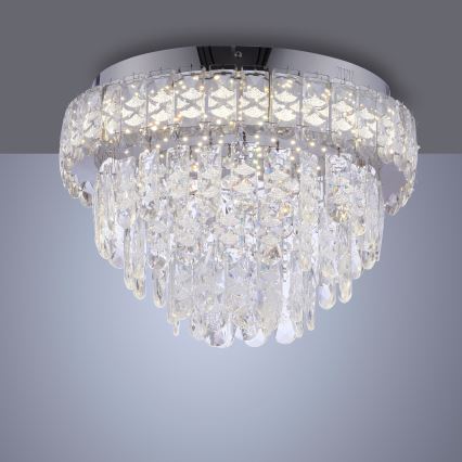 JUST LIGHT. 15092-17 - LED ceiling light KULUNKA LED/33W/230V Ø 38 cm polished chrome