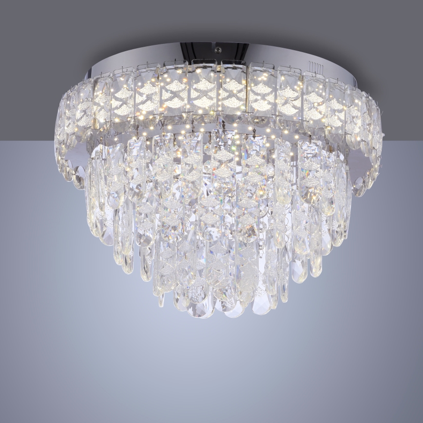JUST LIGHT. 15092-17 - LED ceiling light KULUNKA LED/33W/230V Ø 38 cm polished chrome