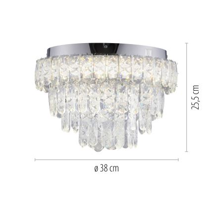 JUST LIGHT. 15092-17 - LED ceiling light KULUNKA LED/33W/230V Ø 38 cm polished chrome