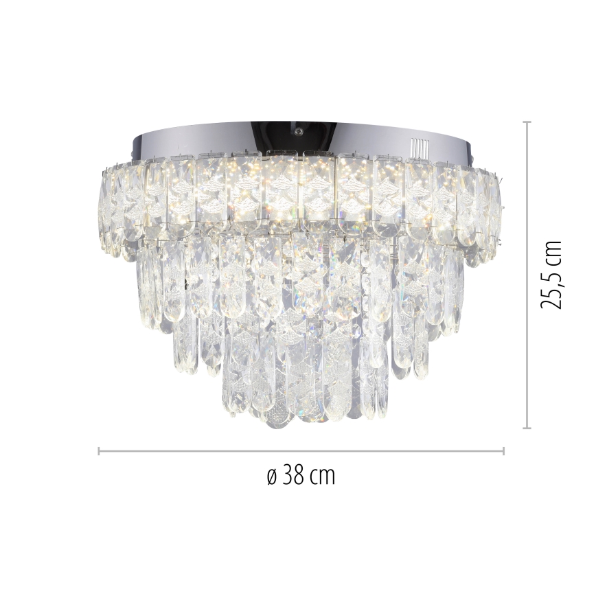 JUST LIGHT. 15092-17 - LED ceiling light KULUNKA LED/33W/230V Ø 38 cm polished chrome
