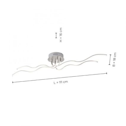 JUST LIGHT. 15126-55 - LED Surface-mounted chandelier WAVE LED/29,4W/230V matte chrome