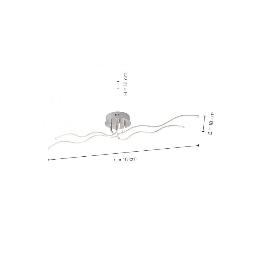 JUST LIGHT. 15126-55 - LED Surface-mounted chandelier WAVE LED/29,4W/230V matte chrome