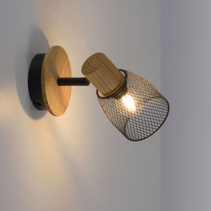 JUST LIGHT. 15191-79 - Wall spotlight TAMIS 1xE14/10W/230V pine