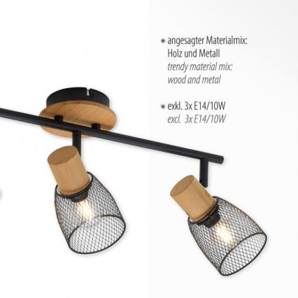 JUST LIGHT. 15193-79 - Spotlight TAMIS 3xE14/10W/230V