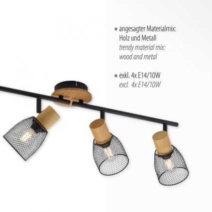 JUST LIGHT. 15194-79 - Spotlight TAMIS 4xE14/10W/230V