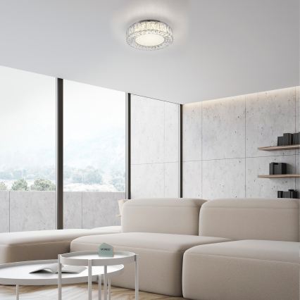 JUST LIGHT. 15221-17 - LED ceiling light KULUNKA LED/32W/230V Ø 37 cm polished chrome